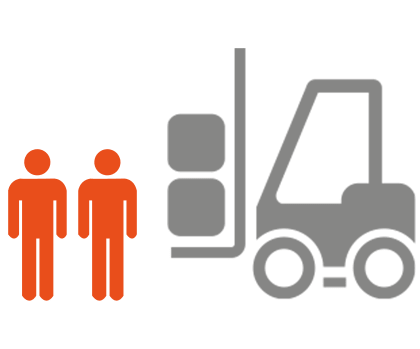 forklift and shippers icon